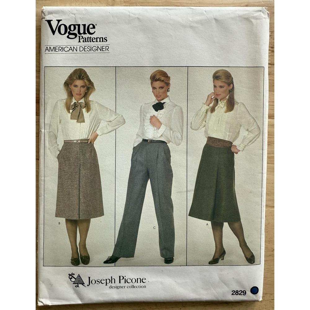 Vogue Patterns American Designer Joseph Picone 2829 Misses' Skirt Pants Size 16